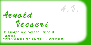 arnold vecseri business card